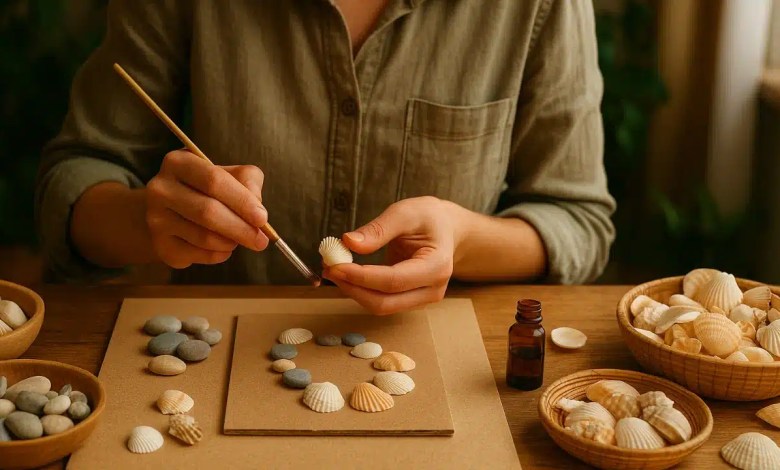 6 ideias de artesanato DIY que criam peças únicas usando conchas e pedras naturais