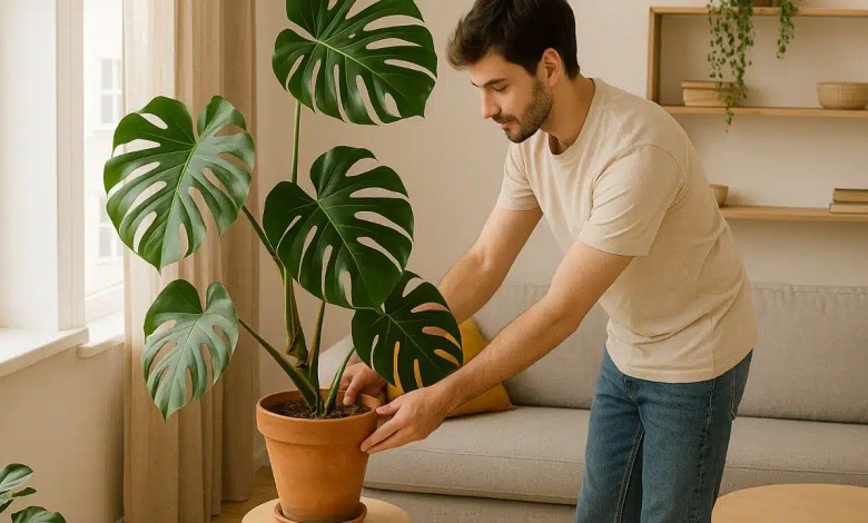 Decoração harmoniosa: como usar costela-de-adão para criar amplitude em salas pequenas
