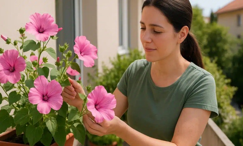 Lavatera mantém flores vivas mesmo em solo pobre com 6 truques comprovados e acessíveis